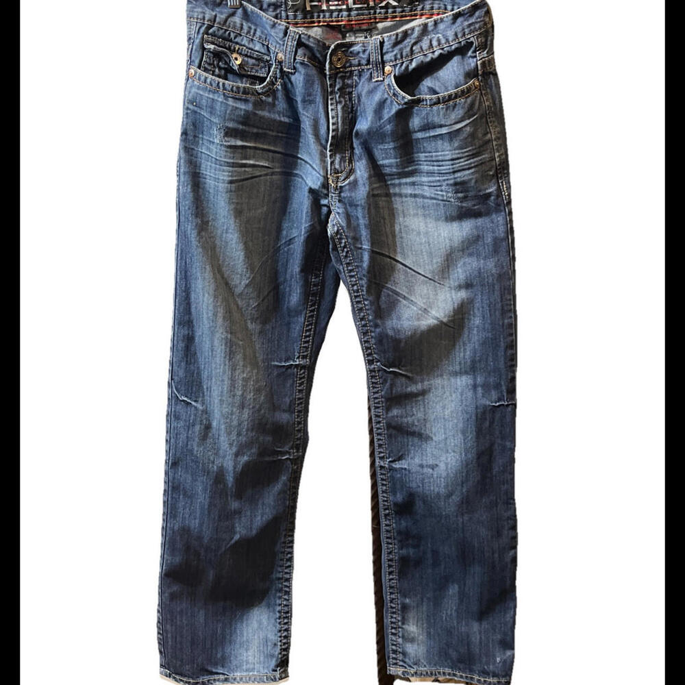 Black Label Reality Bites Size 36x34 Helix Straight Medium Wash Denim- Skater